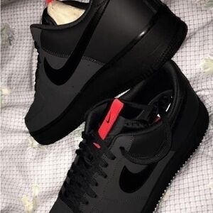 Nike Black and Red Sneakers High-Top Design
